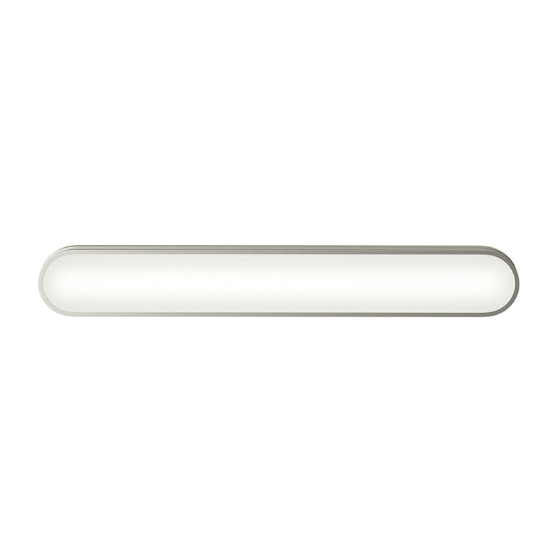 Kichler Daines 32.75in 1-Light LED Bath Bar | Modern Brushed Nickel and White Glass | Bathroom Vanity | 32.75 x 4.75 x 2.5 in | Model 55248NILED