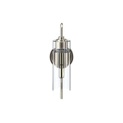 Kichler Niccol 16in 1-Light Wall Sconce | Modern Polished Nickel and Clear Glass | Hallway & Bedroom Accent | 5 x 16 x 6.5 in | Model 55250PN