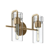 Kichler Niccol 14in 2-Light Vanity Light | Modern Champagne Bronze and Clear Glass | Bathroom Vanity | 14 x 10 x 6.5 in | Model 55251CPZ