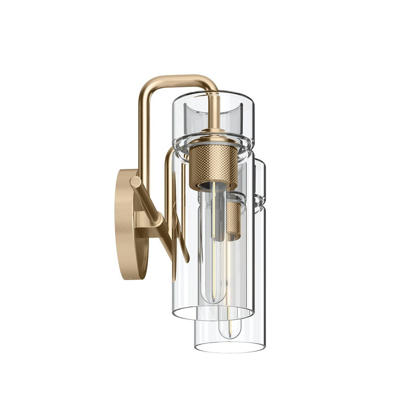 Kichler Niccol 14in 2-Light Vanity Light | Modern Champagne Bronze and Clear Glass | Bathroom Vanity | 14 x 10 x 6.5 in | Model 55251CPZ