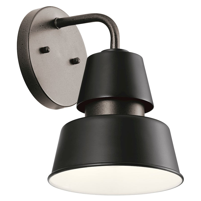 Kichler Lozano 9.75in 1-Light Outdoor Wall Light | Black Aluminum | Entryway & Patio | 7 x 9.75 x 8 in, Wet Rated | Model 59001BK