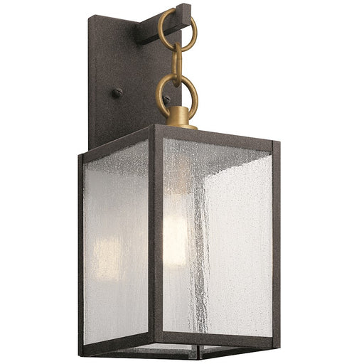 Kichler Lahden 1 Light Outdoor Wall Light, Seeded Glass, Zinc