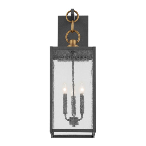 Kichler Lahden 26" 3 Light Outdoor Wall Light, Zinc/Clear Seeded