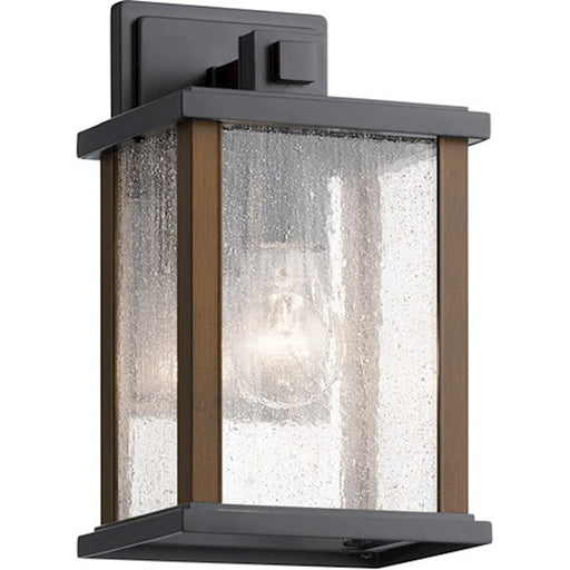 Kichler Marimount 1 Light Outdoor Wall Light, Ribbed Glass, Black