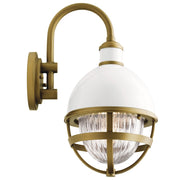 Kichler Tollis 8in 1-Light Outdoor Wall Sconce | Coastal White Aluminum | Covered Patio & Entryway | 8 x 11 x 15.25 in | Model 59049WH