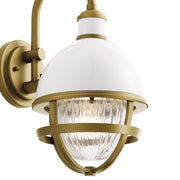 Kichler Tollis 8in 1-Light Outdoor Wall Sconce | Coastal White Aluminum | Covered Patio & Entryway | 8 x 11 x 15.25 in | Model 59049WH