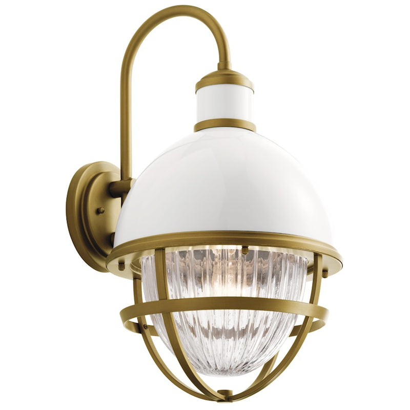 Kichler Tollis 12in 1-Light Outdoor Wall Sconce | Coastal White Aluminum | Covered Patio & Entryway | 12 x 21 x 14 in | Model 59051WH