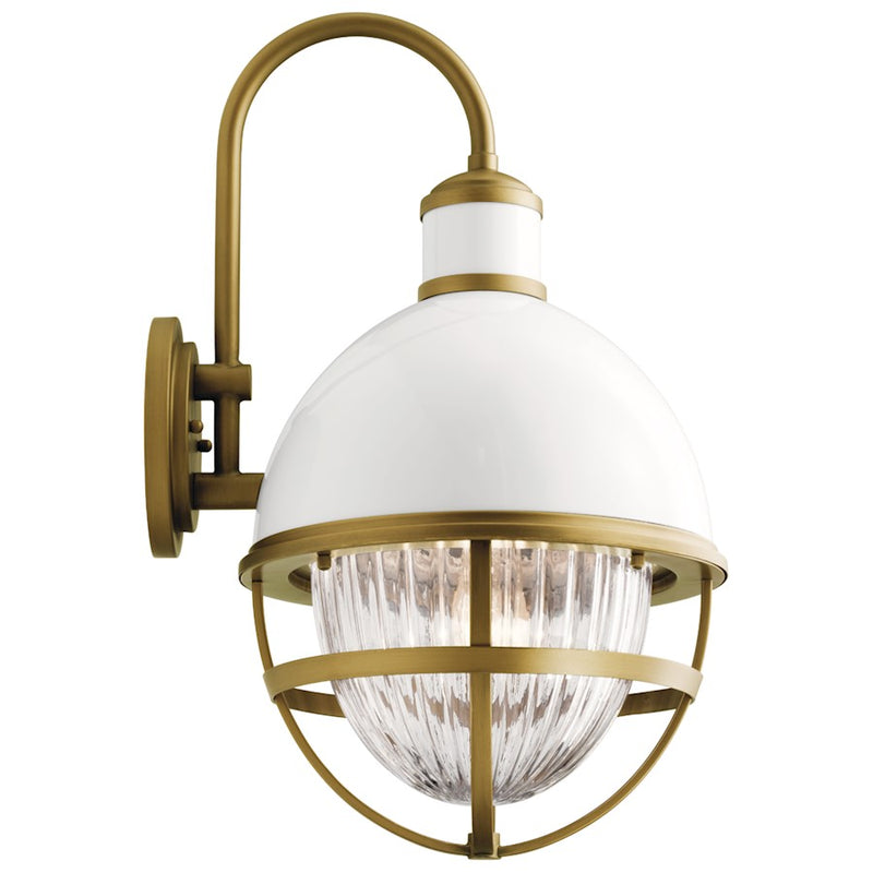 Kichler Tollis 12in 1-Light Outdoor Wall Sconce | Coastal White Aluminum | Covered Patio & Entryway | 12 x 21 x 14 in | Model 59051WH