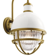Kichler Tollis 12in 1-Light Outdoor Wall Sconce | Coastal White Aluminum | Covered Patio & Entryway | 12 x 21 x 14 in | Model 59051WH