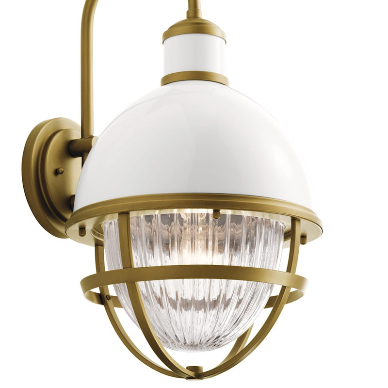Kichler Tollis 12in 1-Light Outdoor Wall Sconce | Coastal White Aluminum | Covered Patio & Entryway | 12 x 21 x 14 in | Model 59051WH