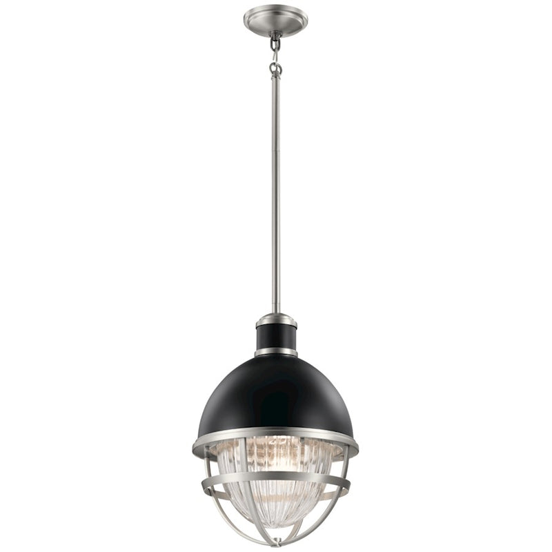 Kichler Tollis 12in 1-Light Outdoor Pendant | Coastal White Aluminum | Covered Patio | 12 x 18 in | Model 59053WH