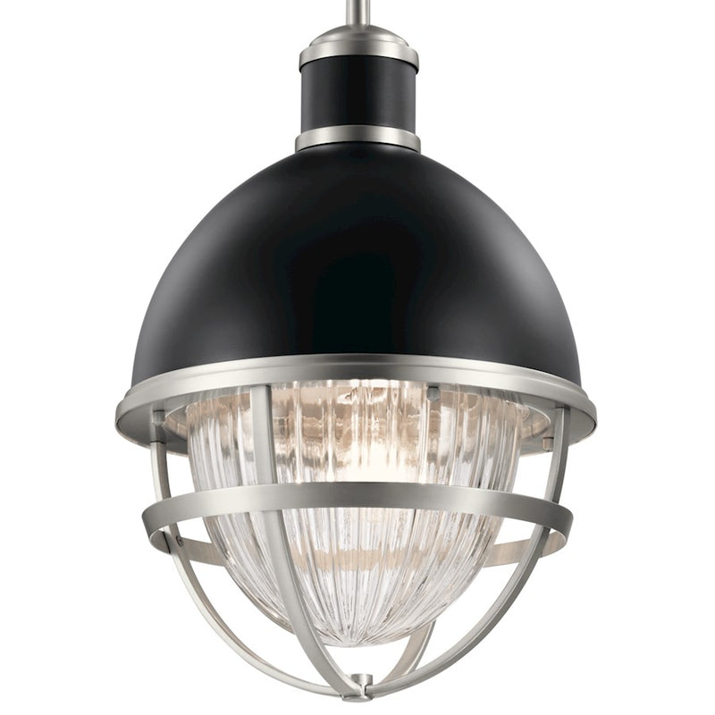 Kichler Tollis 12in 1-Light Outdoor Pendant | Coastal White Aluminum | Covered Patio | 12 x 18 in | Model 59053WH