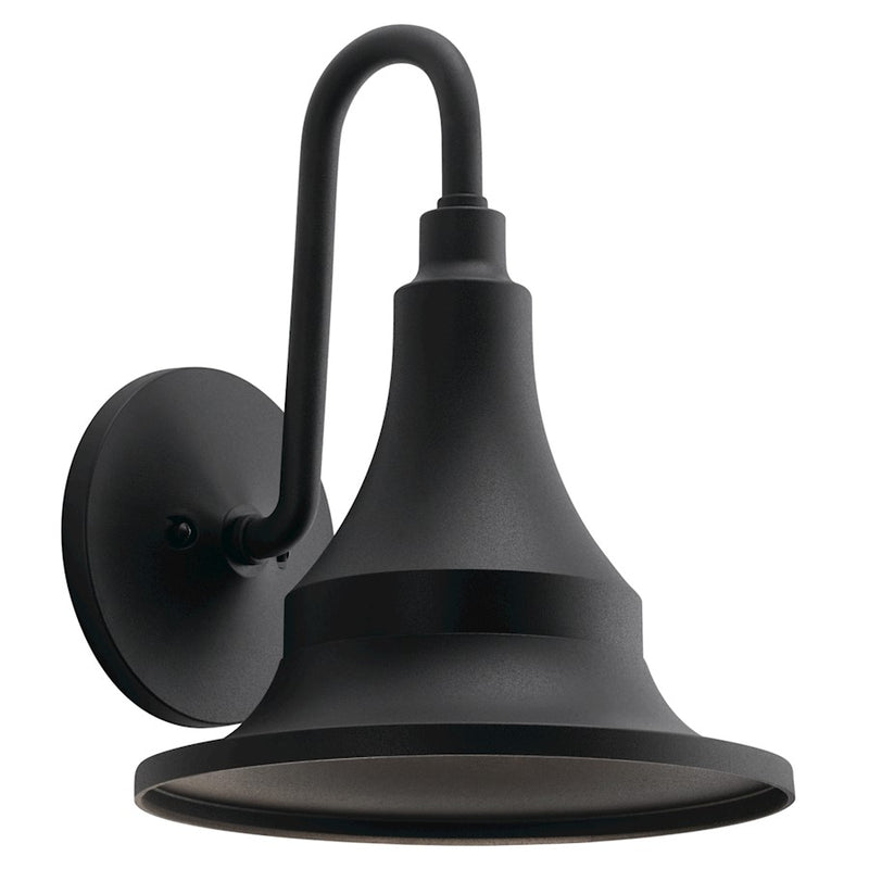 Kichler Hampshire 16in 1-Light Outdoor Wall Sconce | Coastal Textured Black Composite | Covered Patio & Entryway | 16 x 20 x 17 in | Model 59056BKT