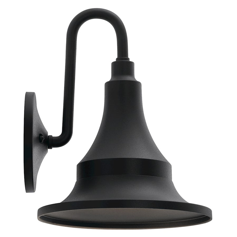 Kichler Hampshire 16in 1-Light Outdoor Wall Sconce | Coastal Textured Black Composite | Covered Patio & Entryway | 16 x 20 x 17 in | Model 59056BKT