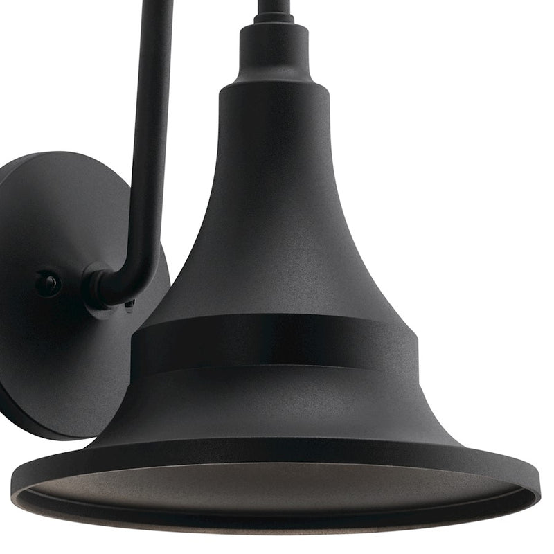 Kichler Hampshire 16in 1-Light Outdoor Wall Sconce | Coastal Textured Black Composite | Covered Patio & Entryway | 16 x 20 x 17 in | Model 59056BKT