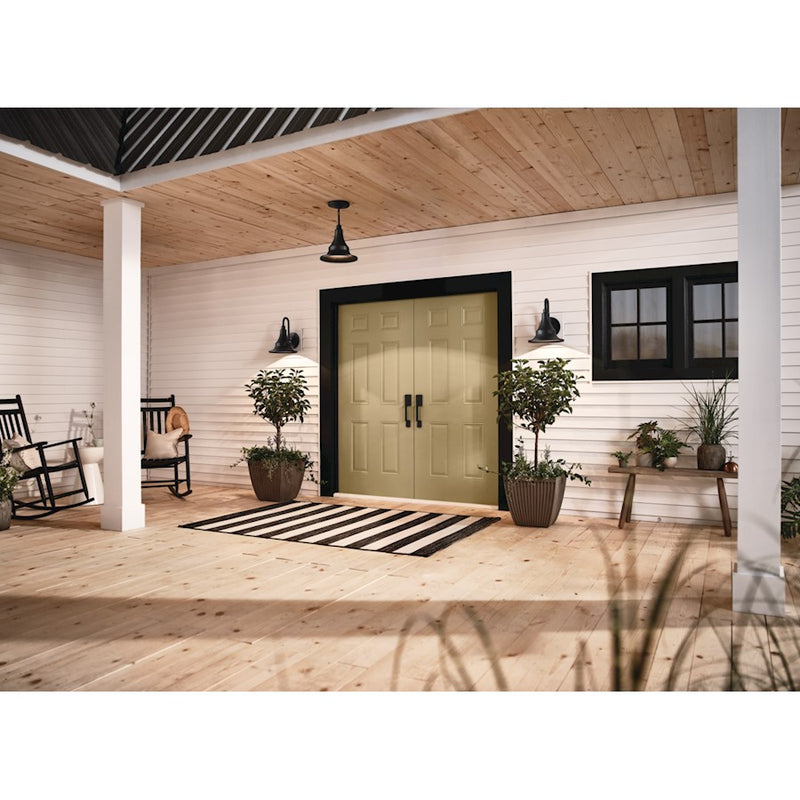 Kichler Hampshire 16in 1-Light Outdoor Wall Sconce | Coastal Textured Black Composite | Covered Patio & Entryway | 16 x 20 x 17 in | Model 59056BKT