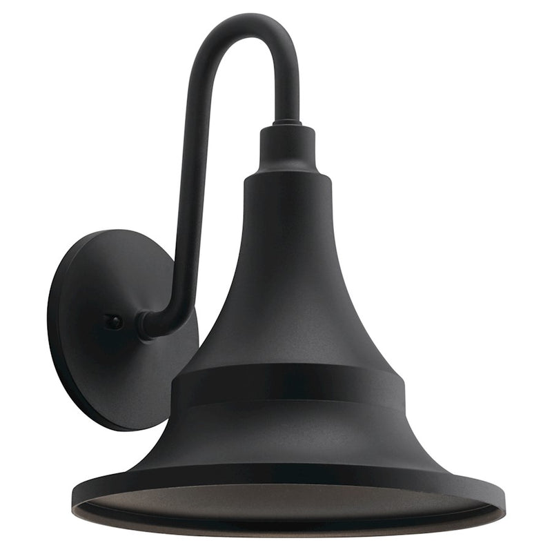 Kichler Hampshire 16in 1-Light Outdoor Wall Sconce | Coastal Textured Black Composite | Covered Patio & Entryway | 16 x 20 x 17 in | Model 59056BKT