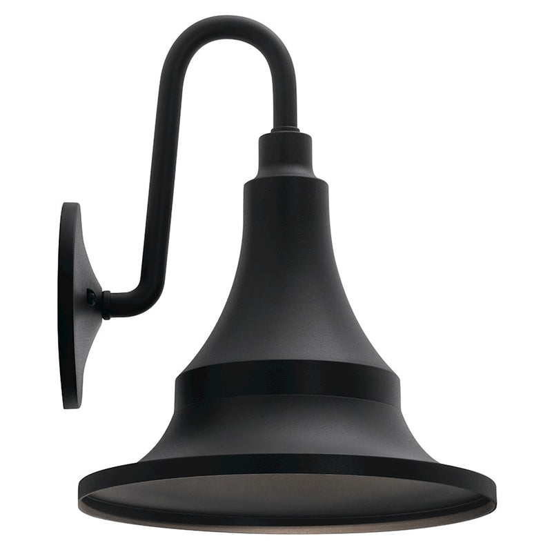 Kichler Hampshire 16in 1-Light Outdoor Wall Sconce | Coastal Textured Black Composite | Covered Patio & Entryway | 16 x 20 x 17 in | Model 59056BKT