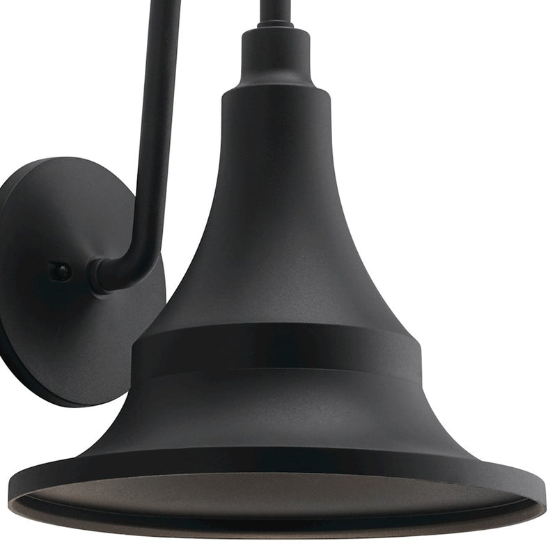 Kichler Hampshire 16in 1-Light Outdoor Wall Sconce | Coastal Textured Black Composite | Covered Patio & Entryway | 16 x 20 x 17 in | Model 59056BKT