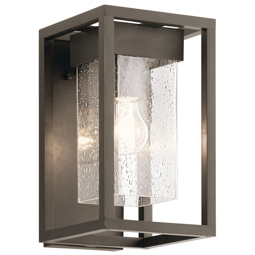 Kichler Mercer 7in 1-Light Outdoor Wall Sconce | Transitional Olde Bronze and Clear Seeded Glass | Covered Patio & Entryway | Model 59060OZ