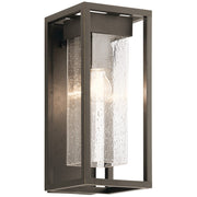 Kichler Mercer 1-Light Outdoor Wall Sconce | Transitional Olde Bronze & Clear Seeded Glass | Entryway & Covered Patio | 7 x 16 in | Model 59061OZ