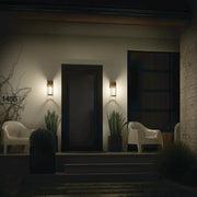 Kichler Camillo 15in 1-Light Outdoor Wall Sconce | Luxe Industrial Natural Brass and Clear Seeded Glass | Covered Patio & Entryway | Model 59080NBR