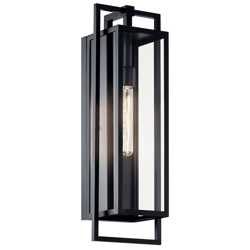 Kichler Goson 24" 1 Light Wall Light, Black/Clear