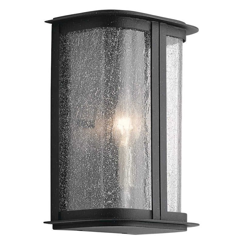 Kichler Timmin 8in 2-Light Outdoor Wall Sconce | Distressed Black Aluminum | Covered Patio & Entryway | 120V Incandescent Wet Rated | Model 59092DBK