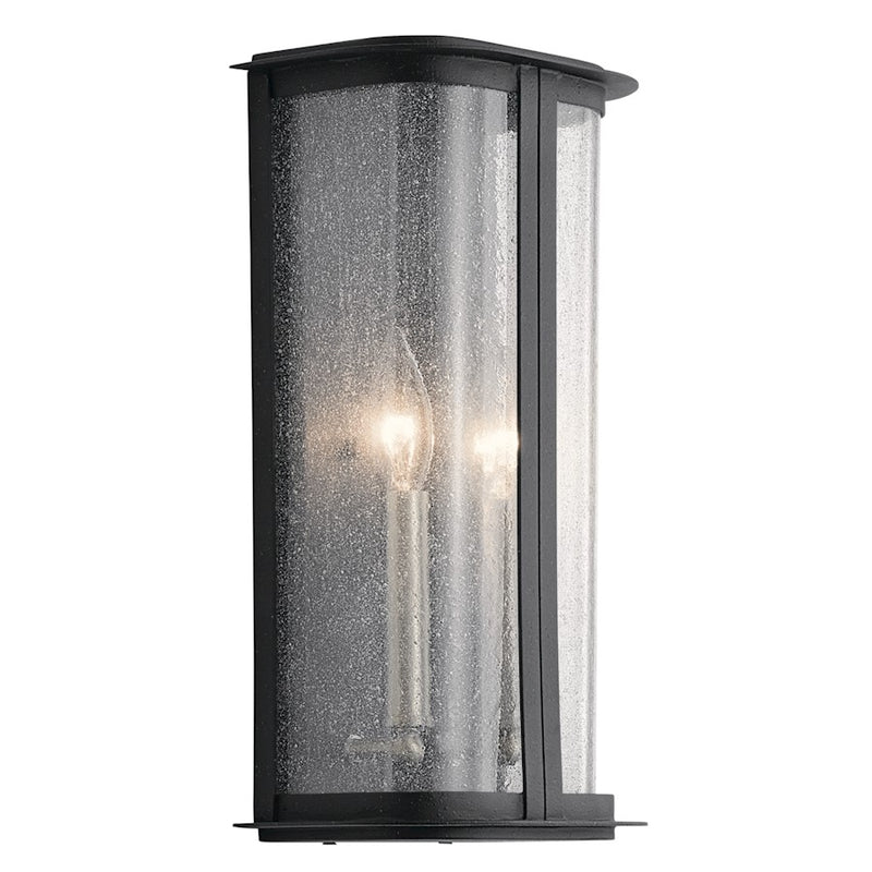 Kichler Timmin Outdoor 2 Light Wall Sconce, Distressed Black