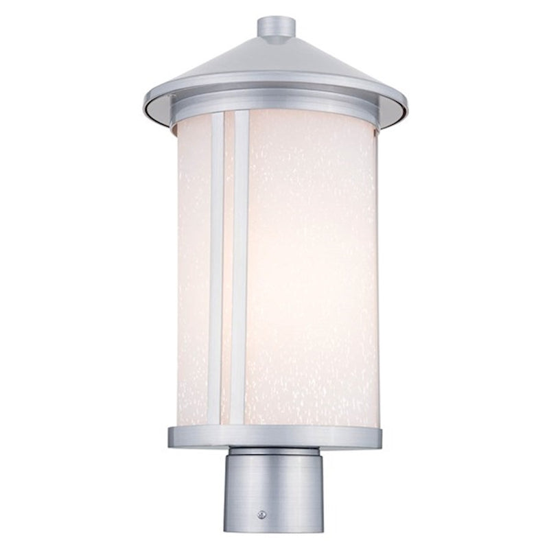 Kichler Lombard 17in 1-Light Outdoor Post Lantern | Traditional Brushed Aluminum | Garden & Pathway | 17 in H, Wet Rated | Model 59101BA