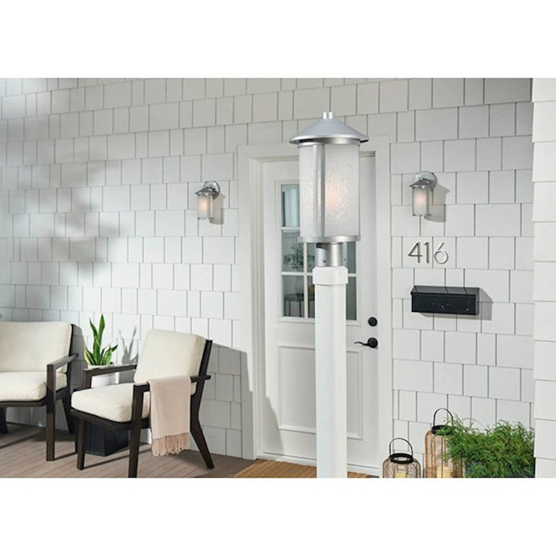 Kichler Lombard 17in 1-Light Outdoor Post Lantern | Traditional Brushed Aluminum | Garden & Pathway | 17 in H, Wet Rated | Model 59101BA