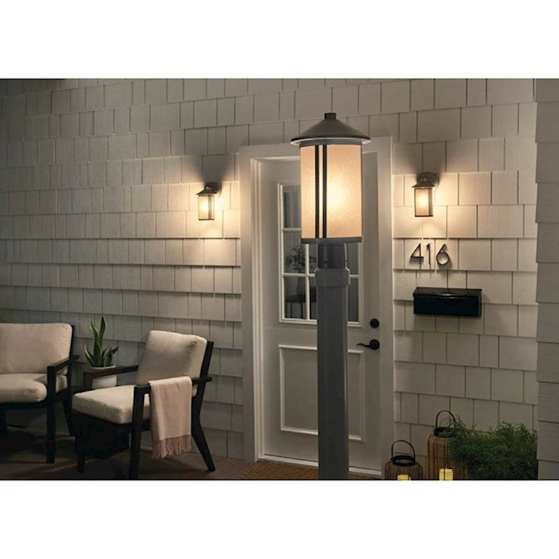 Kichler Lombard 17in 1-Light Outdoor Post Lantern | Traditional Brushed Aluminum | Garden & Pathway | 17 in H, Wet Rated | Model 59101BA