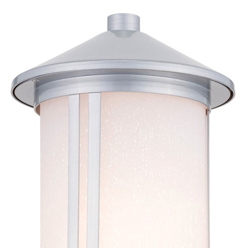 Kichler Lombard 17in 1-Light Outdoor Post Lantern | Traditional Brushed Aluminum | Garden & Pathway | 17 in H, Wet Rated | Model 59101BA