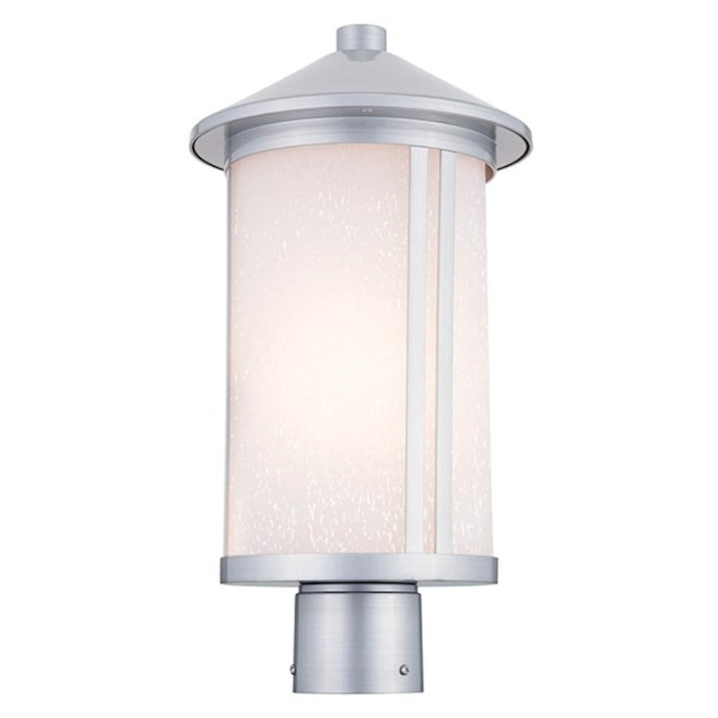 Kichler Lombard 17in 1-Light Outdoor Post Lantern | Traditional Brushed Aluminum | Garden & Pathway | 17 in H, Wet Rated | Model 59101BA