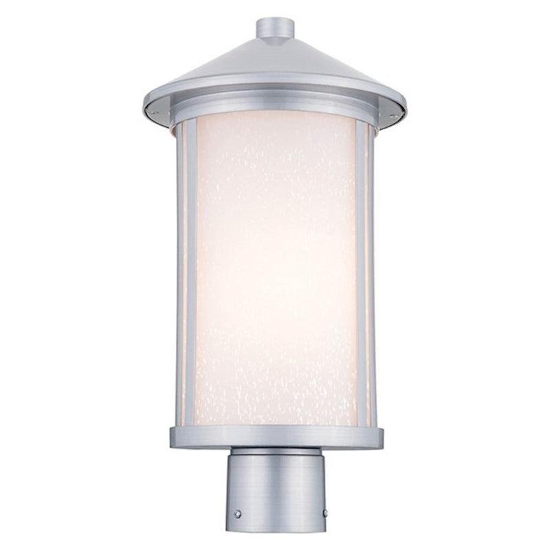 Kichler Lombard 17in 1-Light Outdoor Post Lantern | Traditional Brushed Aluminum | Garden & Pathway | 17 in H, Wet Rated | Model 59101BA