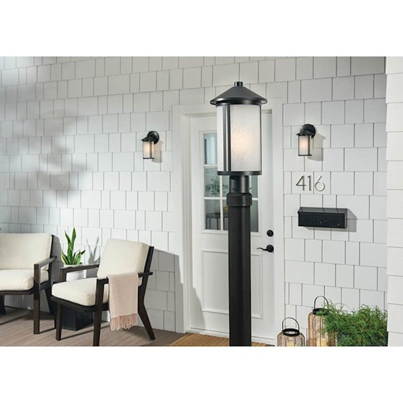 Kichler Lombard 17in 1-Light Outdoor Post Lantern | Traditional Brushed Aluminum | Garden & Pathway | 17 in H, Wet Rated | Model 59101BA