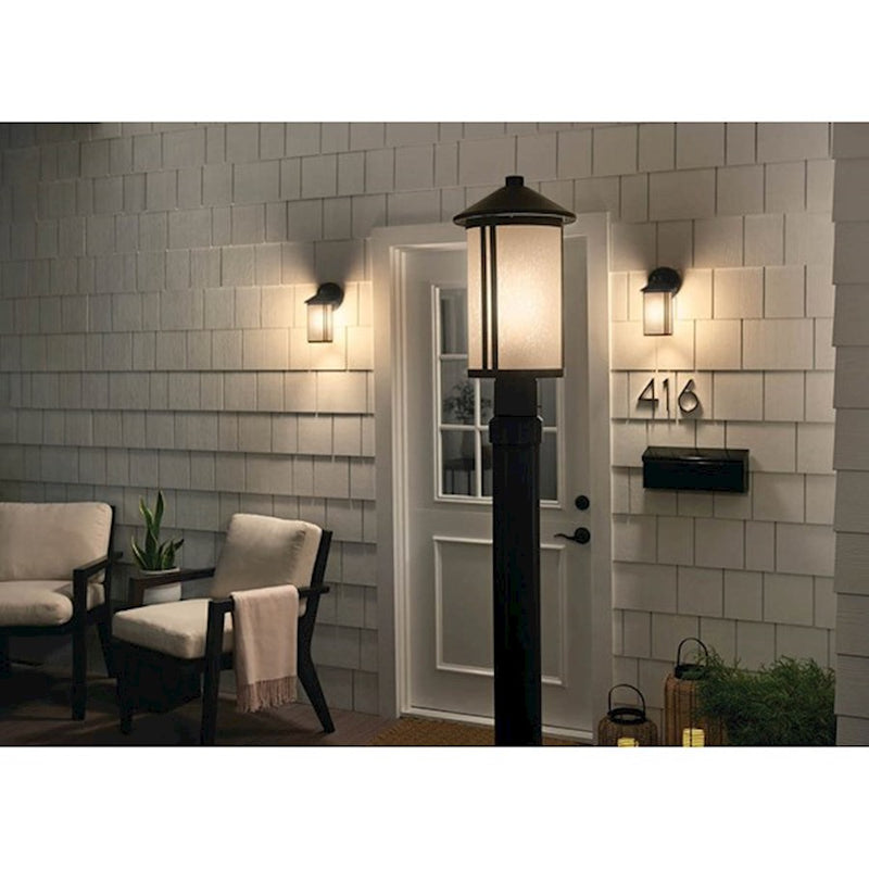 Kichler Lombard 17in 1-Light Outdoor Post Lantern | Traditional Brushed Aluminum | Garden & Pathway | 17 in H, Wet Rated | Model 59101BA