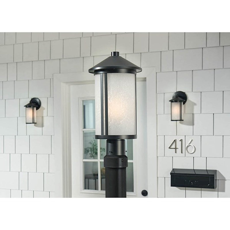 Kichler Lombard 17in 1-Light Outdoor Post Lantern | Traditional Brushed Aluminum | Garden & Pathway | 17 in H, Wet Rated | Model 59101BA