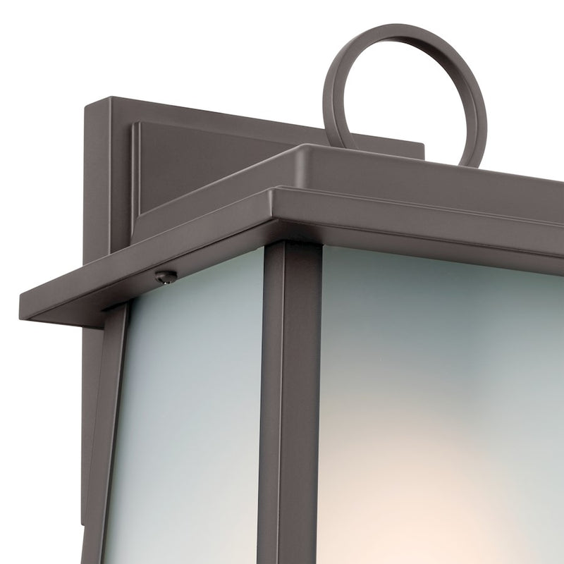 Kichler Noward 12in 1-Light Outdoor Large Wall Sconce | Traditional Olde Bronze Aluminum | Entryway & Garage | 9 x 12.25 x 8.25 in | Model 59106OZ