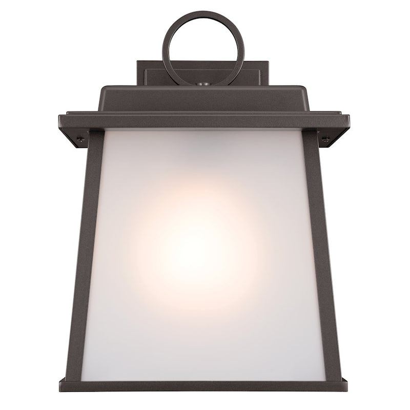 Kichler Noward 12in 1-Light Outdoor Large Wall Sconce | Traditional Olde Bronze Aluminum | Entryway & Garage | 9 x 12.25 x 8.25 in | Model 59106OZ