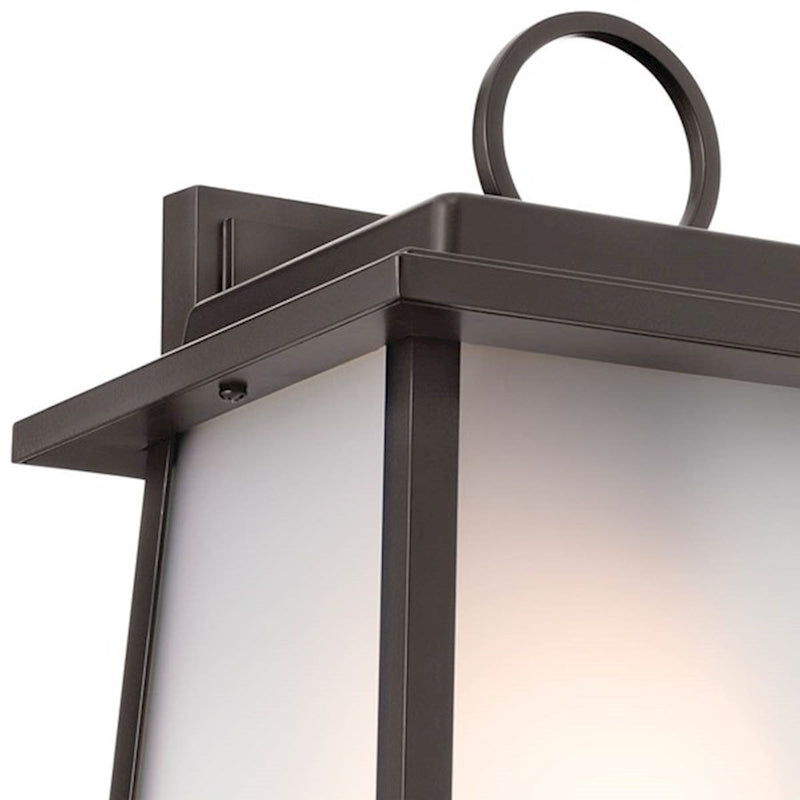Kichler Noward 12in 1-Light Outdoor Large Wall Sconce | Traditional Olde Bronze Aluminum | Entryway & Garage | 9 x 12.25 x 8.25 in | Model 59106OZ