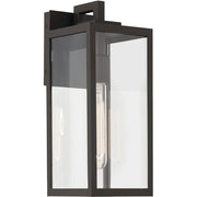 Kichler Branner 1-Light Outdoor Wall Sconce | Traditional Textured Black Aluminum and Clear Glass | Entryway & Covered Patio | Model 59111BKT
