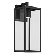 Kichler Branner 17.75in 1-Light Outdoor Wall Light | Traditional Textured Black Aluminum | Entryway & Patio | 7 x 17.75 in | Model 59112BKTDS