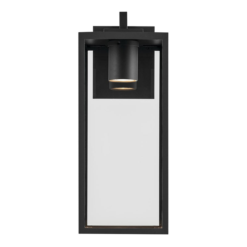 Kichler Branner 17.75in 1-Light Outdoor Wall Light | Traditional Textured Black Aluminum | Entryway & Patio | 7 x 17.75 in | Model 59112BKTDS