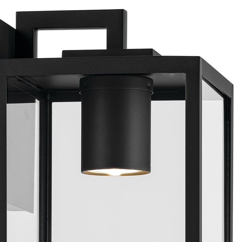 Kichler Branner 17.75in 1-Light Outdoor Wall Light | Traditional Textured Black Aluminum | Entryway & Patio | 7 x 17.75 in | Model 59112BKTDS