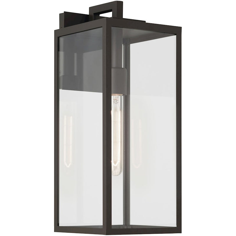 Kichler Branner 1-Light Outdoor Wall Light | Traditional Olde Bronze and Clear Glass | Entryway & Covered Patio | 7 x 17.75 in | Model 59112OZ