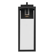 Kichler Branner 24in 1-Light Outdoor Wall Sconce | Traditional Textured Black and Clear Glass | Covered Patio & Entryway | Model 59113BKTDS