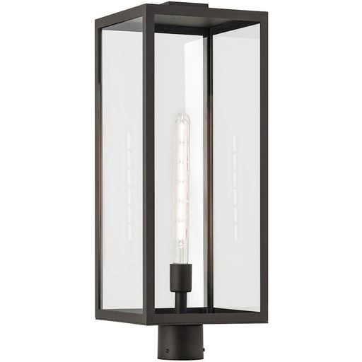 Kichler Branner 1 Light Outdoor Post Lantern, Textured Black/Clear - 59115BKT