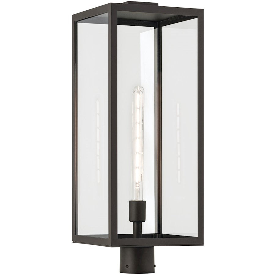 Kichler Branner 1 Light Outdoor Post Lantern, Textured Black/Clear - 59115BKT