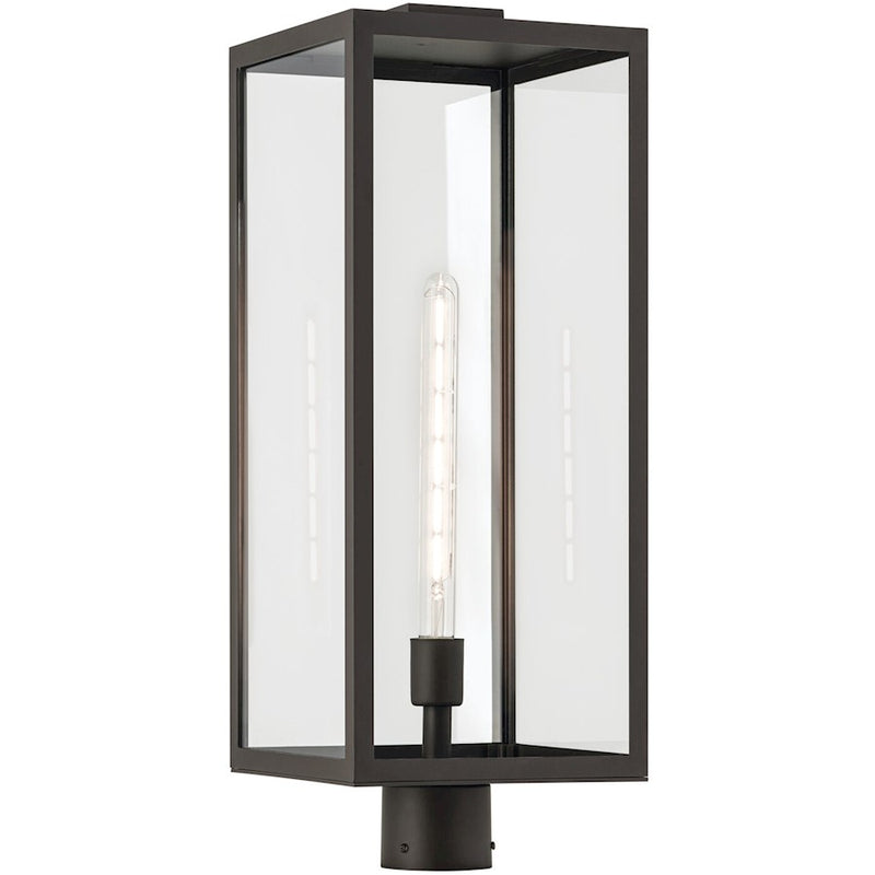 Kichler Branner 25in 1-Light Outdoor Post Lantern | Traditional Olde Bronze and Clear Glass | Driveway & Garden Path | Model 59115OZ
